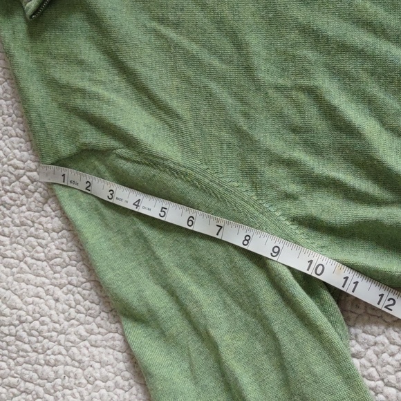 Aristo Eighteen Large 100% Merino Wool Green Quarter Zip Pullover - Picture 6 of 12
